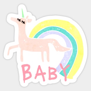 Rainbow Baby Unicorn Sticker